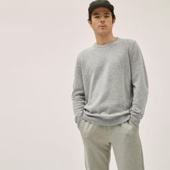 Alternative view of The Grade-A Cashmere Crew |  Heathered Grey