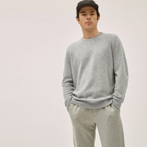 Alternative view of The Grade-A Cashmere Crew |  Heathered Grey