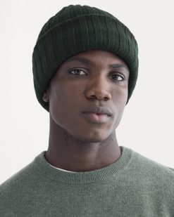Alternative view of Chunky Ribbed Beanie | Heathered Dark Sea