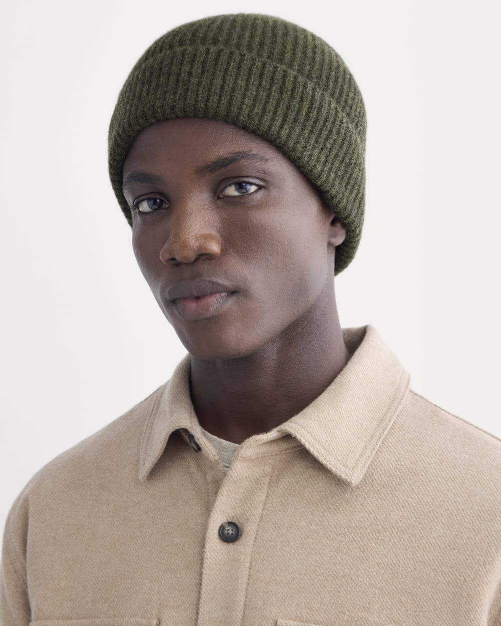 The Cashmere Ribbed Beanie | Heather Beech - Image 3