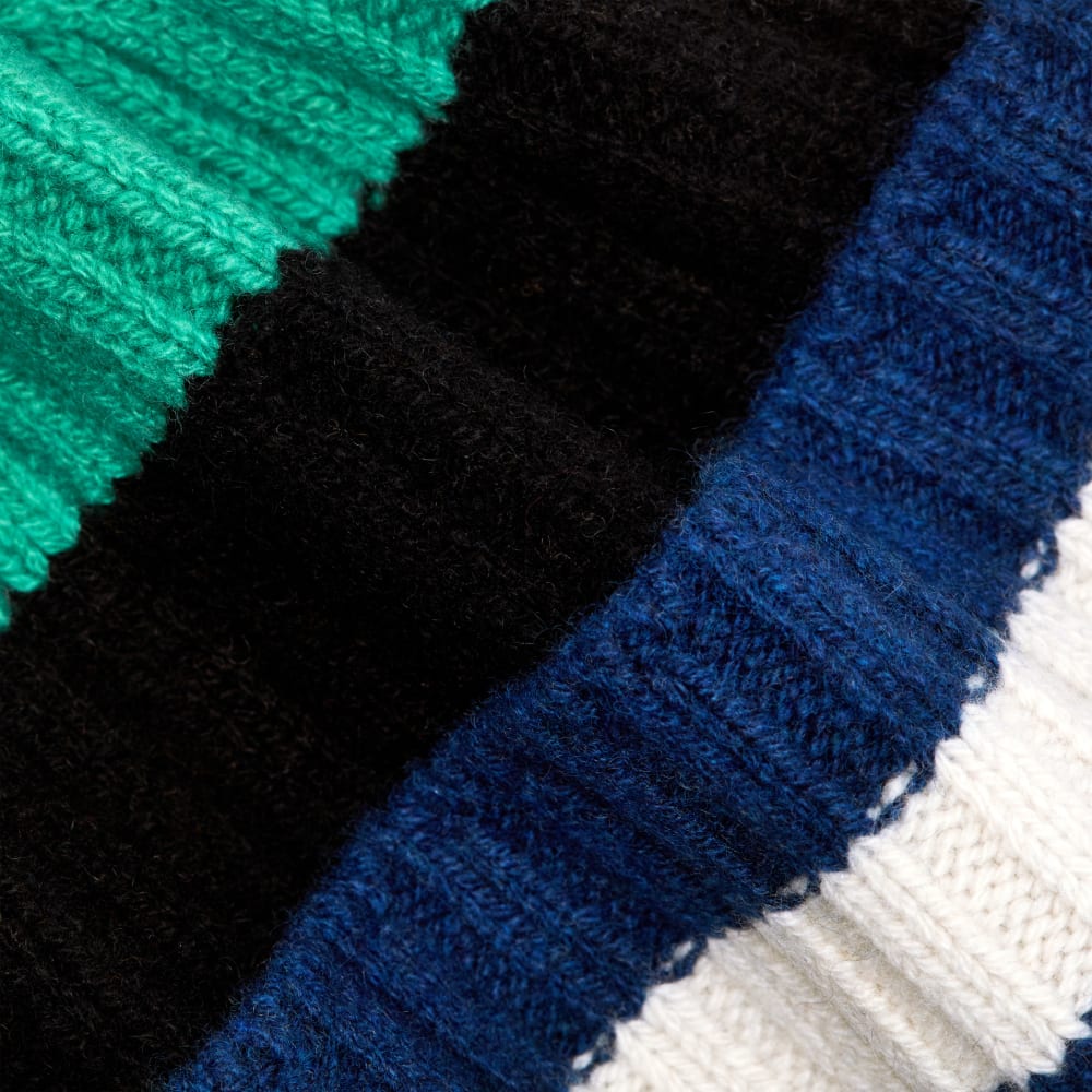 The Cashmere Beanie | Bright Navy Multi Stripe - Image 3
