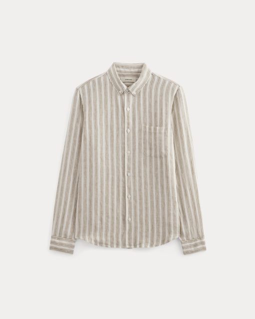 Alternative view of The Classic Shirt in Linen | Bone / Toasted Coconut