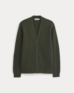 Alternative view of The Classic Cardigan in Everyday Cotton | Dark Green