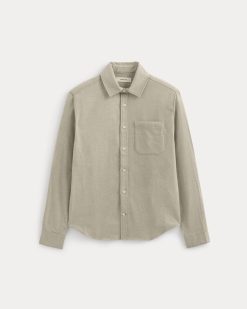 Alternative view of Brushed Flannel Shirt | Heathered Oatmeal