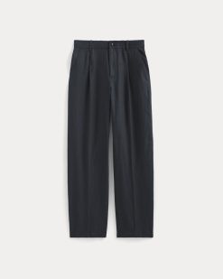 Alternative view of The Linen Pleated Trouser | Navy