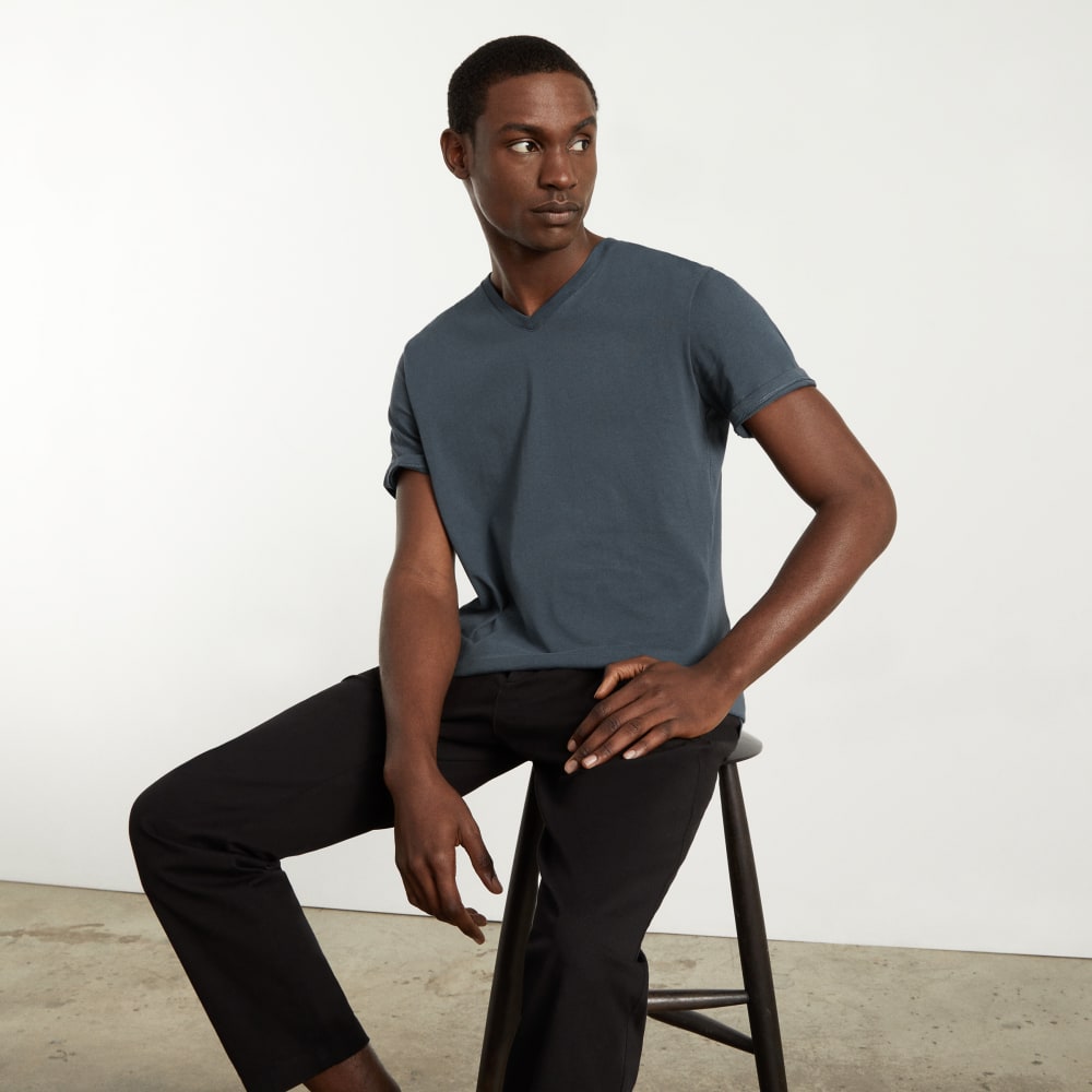 The Organic Cotton V-Neck Tee | Dark Slate - Image 6