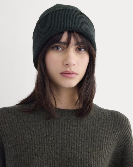 Alternative view of The Cabin Beanie | Heathered Dark Sea