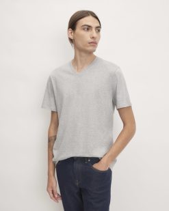 The Organic Cotton V-Neck Tee | Heathered Grey