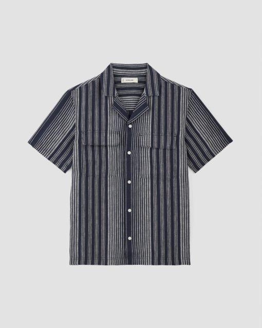 Alternative view of The Resort Shirt in Linen | Navy / Bone