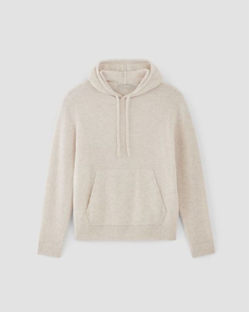 Alternative view of The Felted Merino Hoodie | Heathered Oat