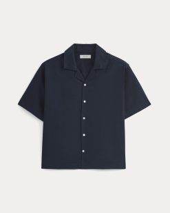 Alternative view of Cropped Resort Shirt | Navy