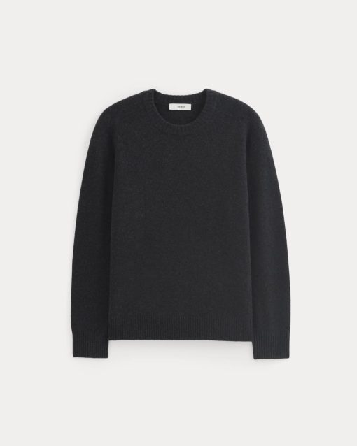 Alternative view of Midweight Cashmere Crew | Heathered Black