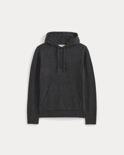 Alternative view of The Felted Merino Hoodie | Charcoal