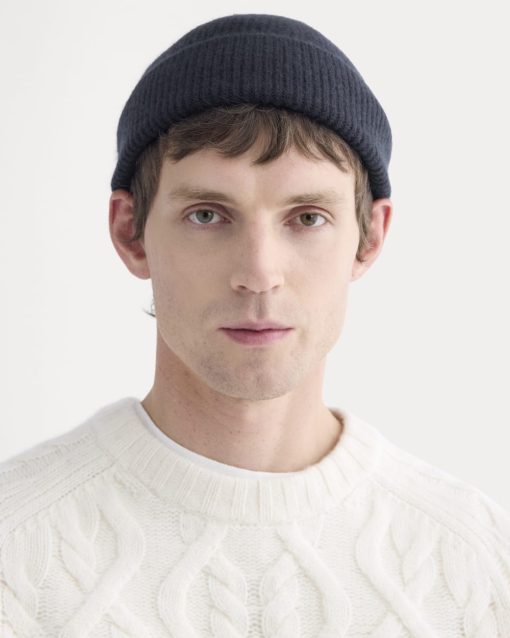 Alternative view of Cashmere Docker Beanie |  Navy
