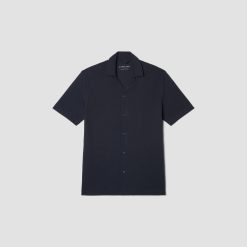 Alternative view of The Pique Short-Sleeve Shirt | Deep Navy