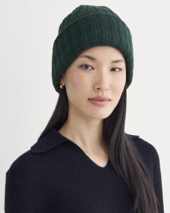 Alternative view of Chunky Ribbed Beanie | Heathered Dark Sea