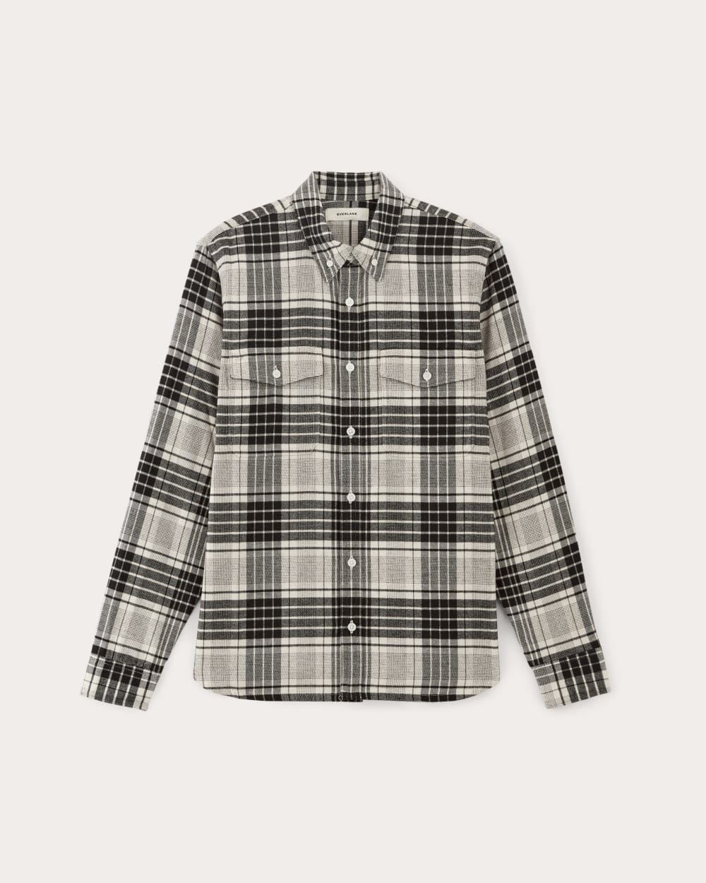 The Brushed Flannel Shirt | Light Heather Oat / Black - Image 2