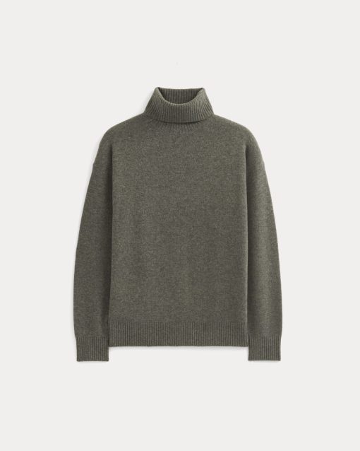 Alternative view of Luxe Merino Relaxed Turtleneck | Heathered Charcoal