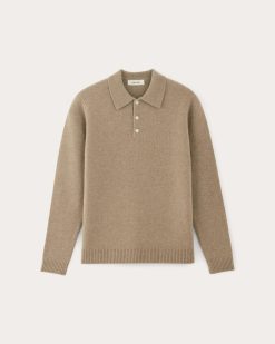Alternative view of The Classic Polo in Luxe Merino | Oat Melange
