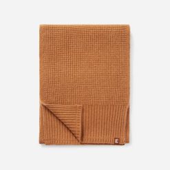 Alternative view of The Felted Merino Waffle-Knit Scarf | Deep Camel