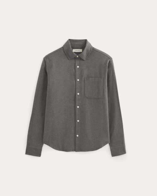 Alternative view of Brushed Flannel Shirt | Heathered Graphite