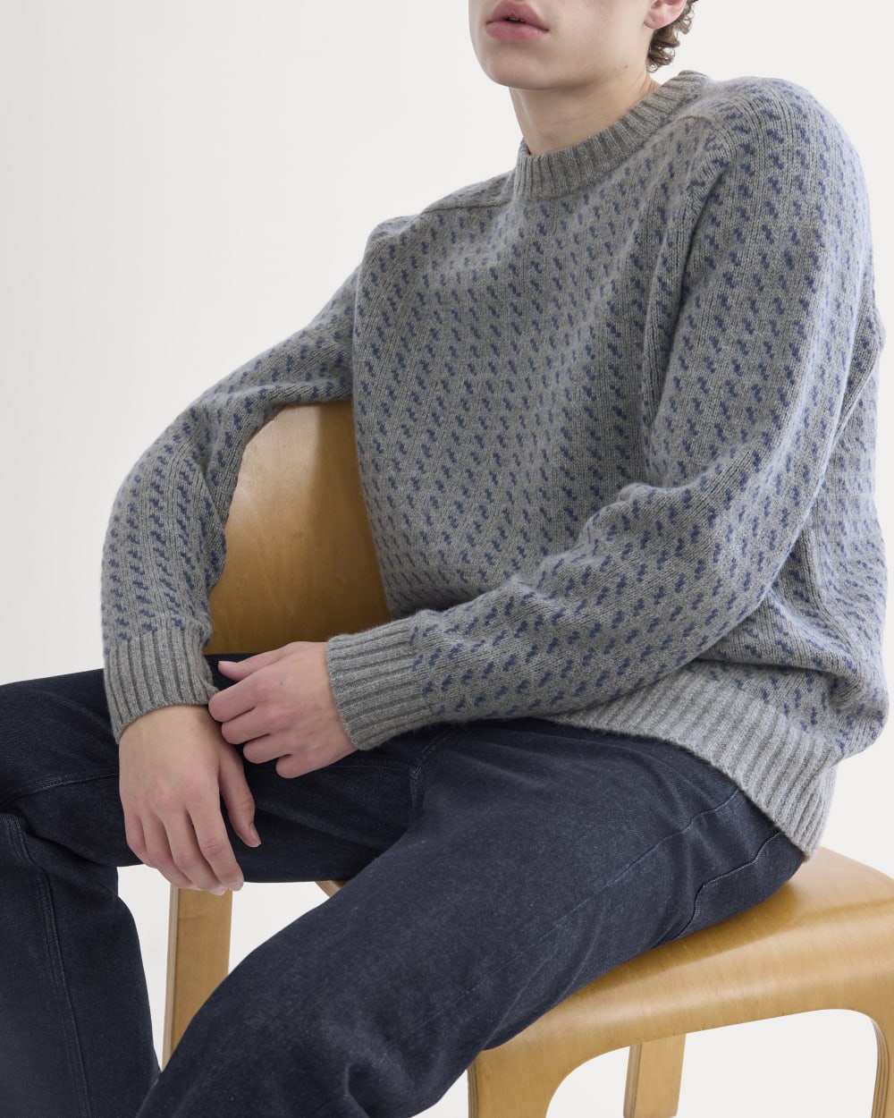 Wool Cashmere Nordic Crew | Vintage Heather Grey - Image 4