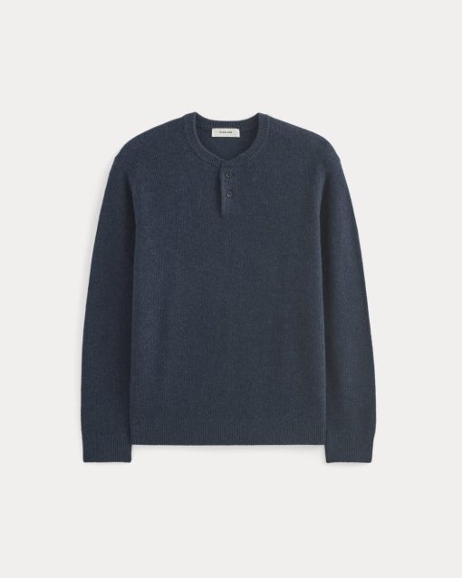 Alternative view of Henley in Wool Cashmere | Indigo