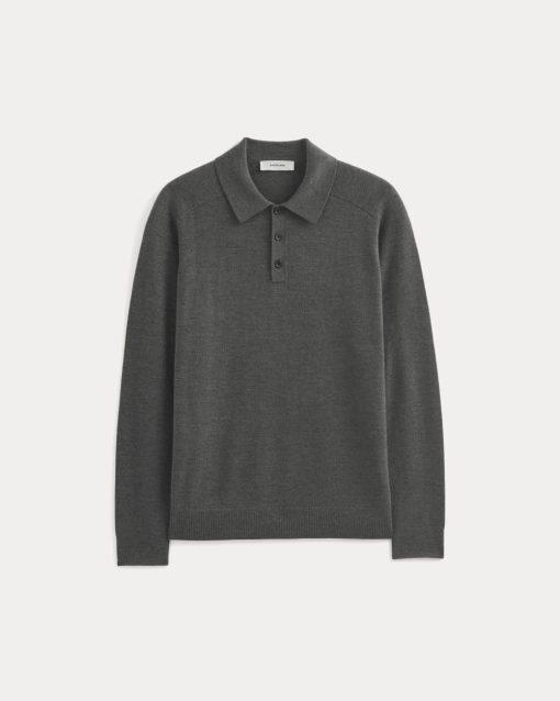 Alternative view of Ultrasoft Polo Sweater | Heather Mid Charcoal