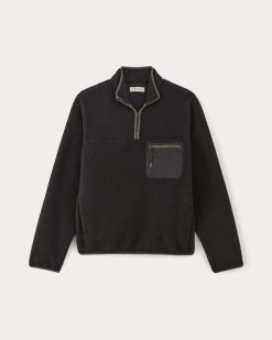 Alternative view of The Teddy Quarter-Zip Fleece | Black