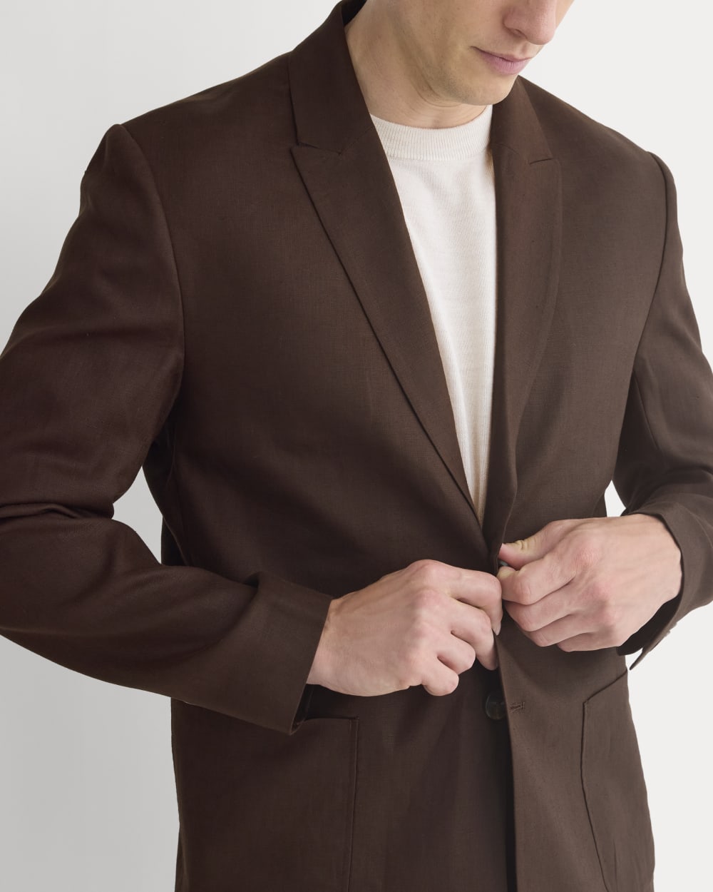 Soyeux Linen Blazer | Dark Brown - Image 3