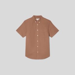 Alternative view of The Organic Short Sleeve Oxford Shirt | Carob Brown