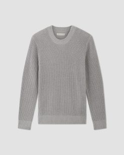 Alternative view of The No-Sweat Ribbed Crew |  Heathered Grey