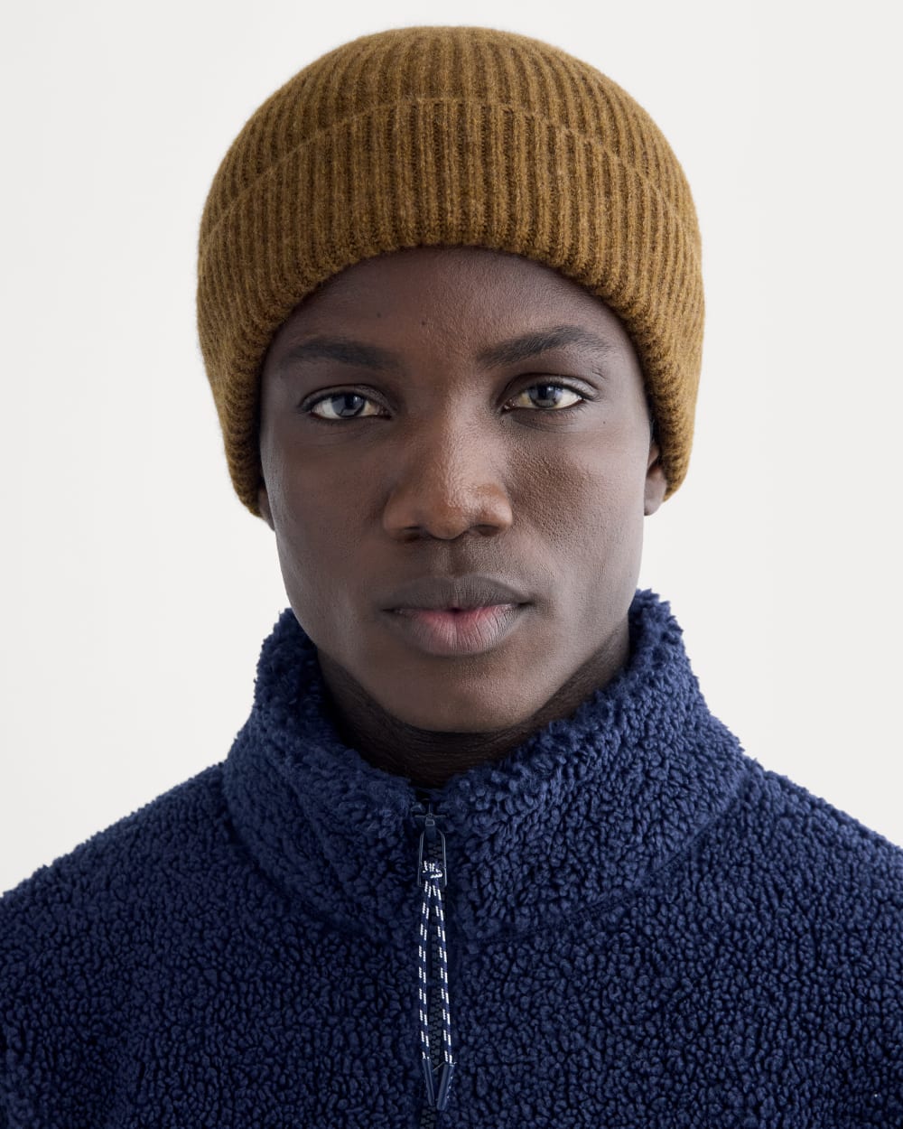 The Cashmere Ribbed Beanie | Heathered Toffee - Image 2